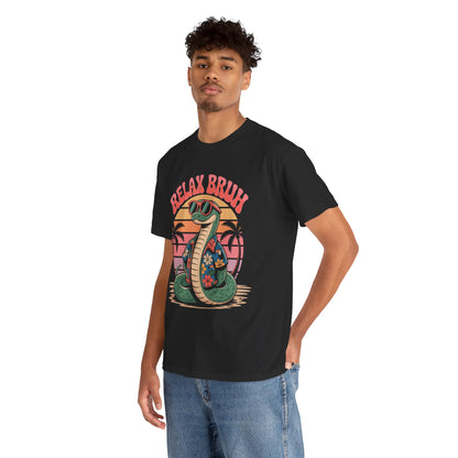 Relax Bruh Snake Vintage Tropical Cobra Graphic T-Shirt | TEEZOCA 