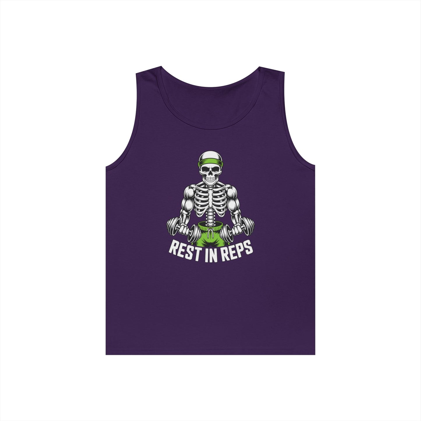 Rest In Reps Skull Gym Graphic Unisex Tank Top for Lifters and Hustlers | TEEZOCA 