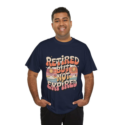 Retired But Not Expired Retro Groovy Typography Unisex T-shirt | TEEZOCA 