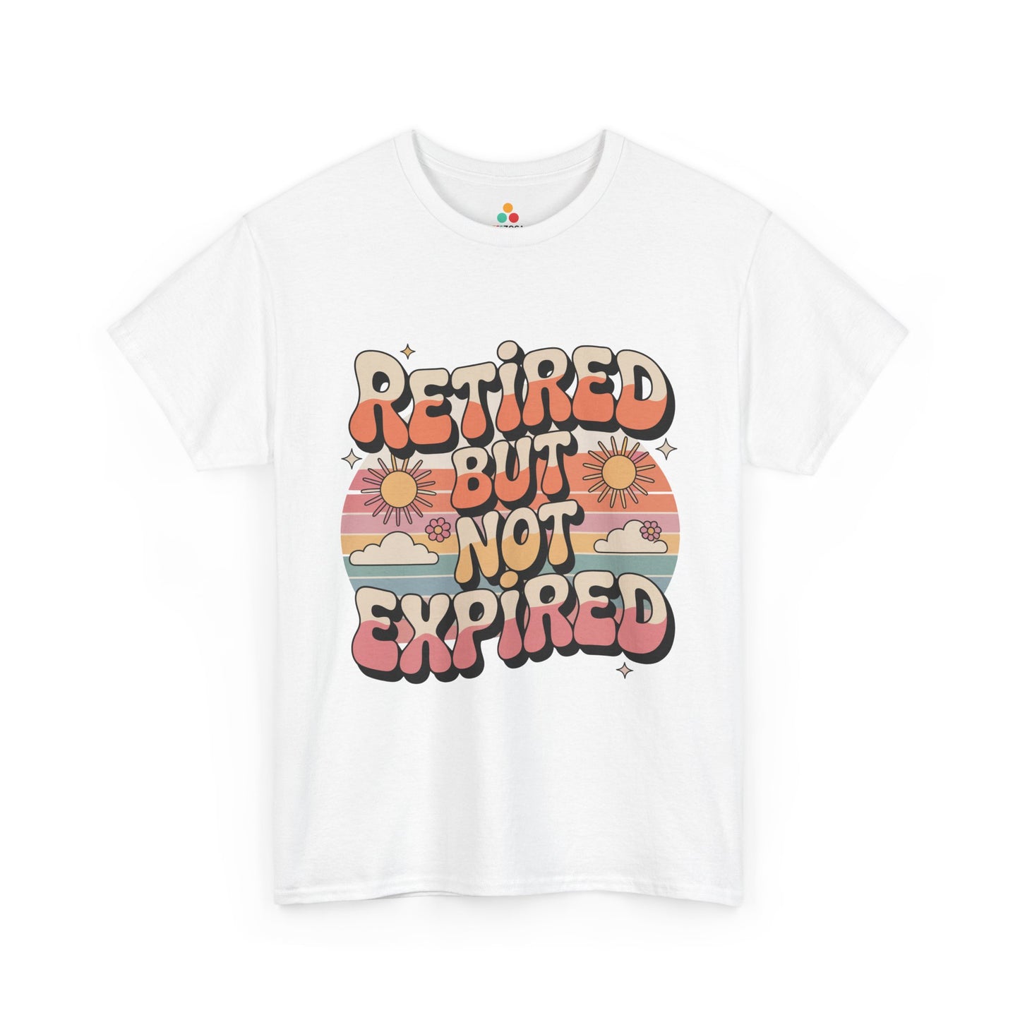 Retired But Not Expired Retro Groovy Typography Unisex T-shirt | TEEZOCA 