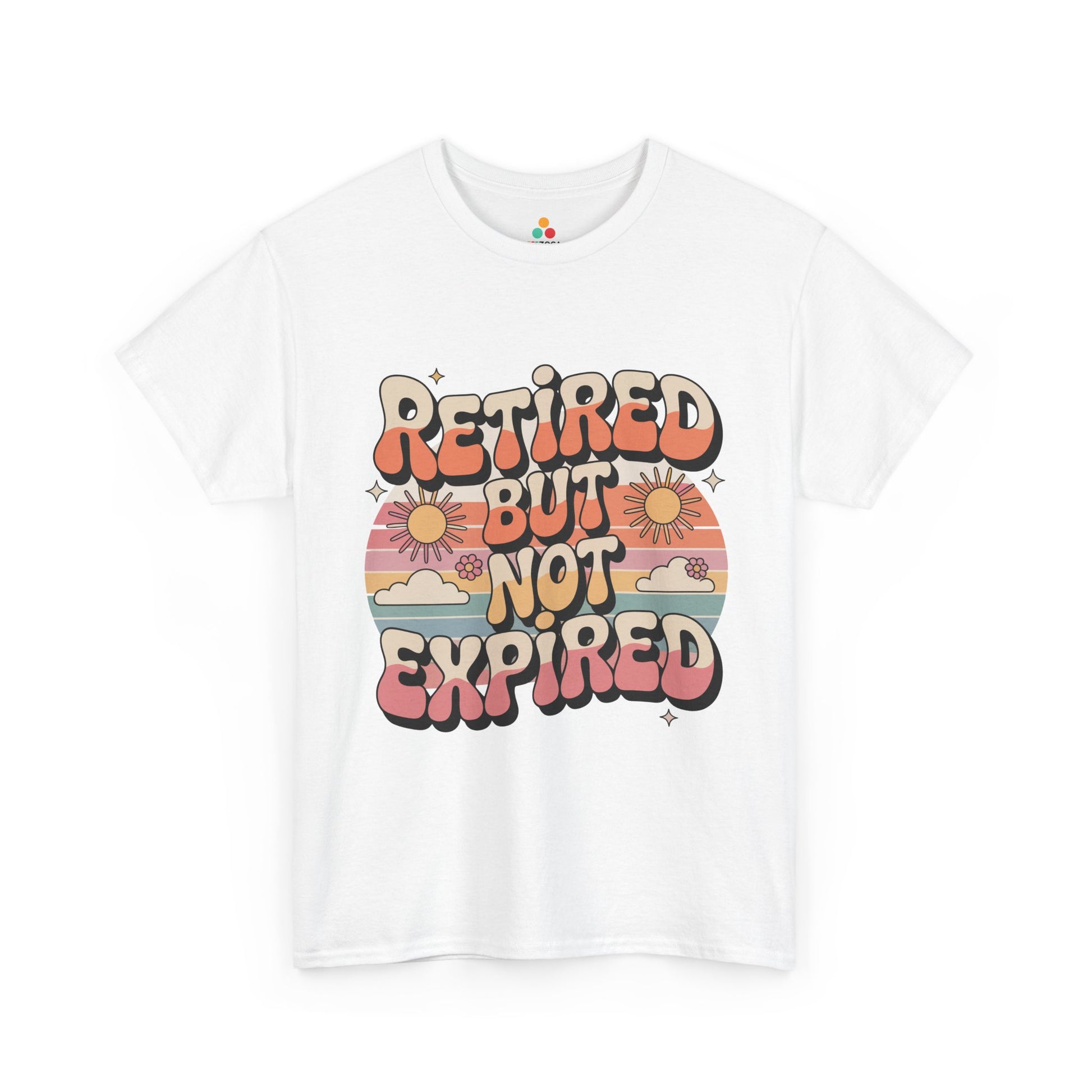 Retired But Not Expired Retro Groovy Typography Unisex T-shirt | TEEZOCA 