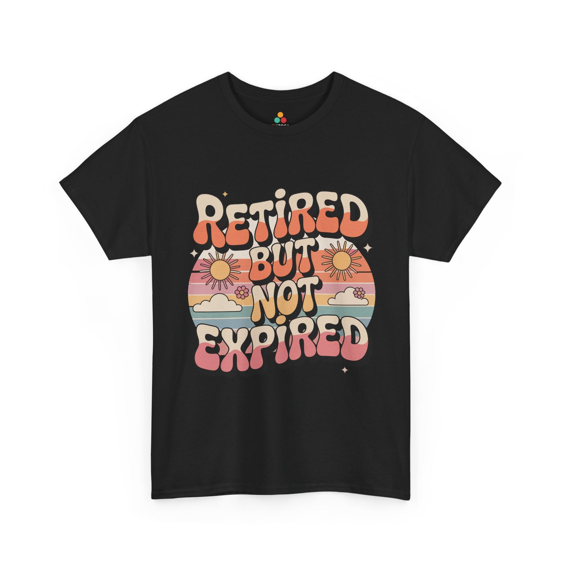 Retired But Not Expired Retro Groovy Typography Unisex T-shirt | TEEZOCA 