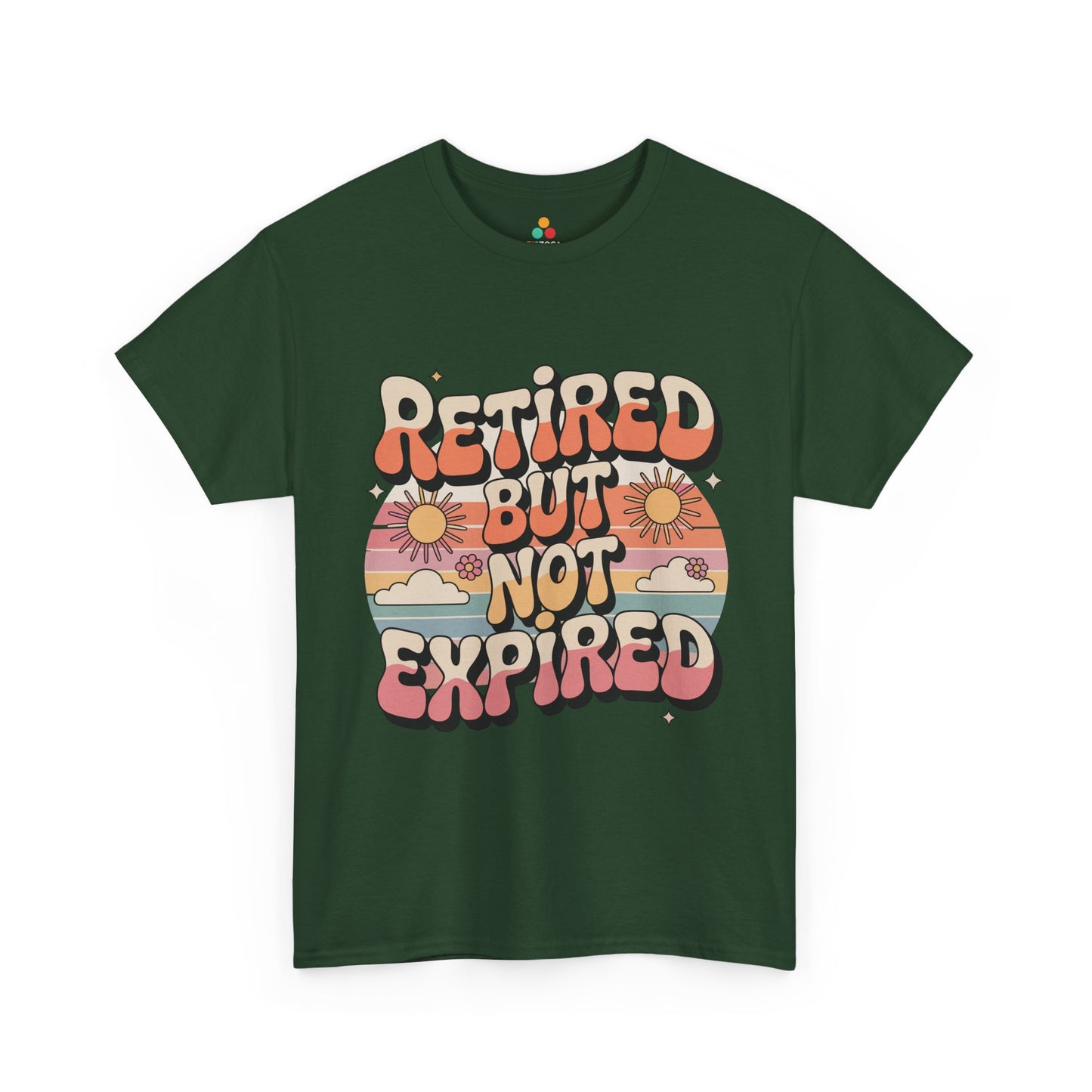 Retired But Not Expired Retro Groovy Typography Unisex T-shirt | TEEZOCA 