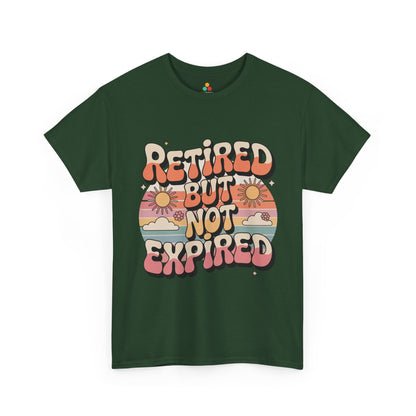 Retired But Not Expired Retro Groovy Typography Unisex T-shirt | TEEZOCA 