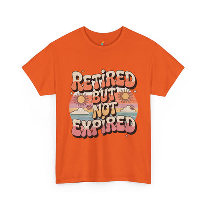 Retired But Not Expired Retro Groovy Typography Unisex T-shirt | TEEZOCA 