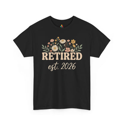 Retired Est 2026 Floral Unisex T-shirt Aesthetic Retirement Gift Shirt | TEEZOCA 