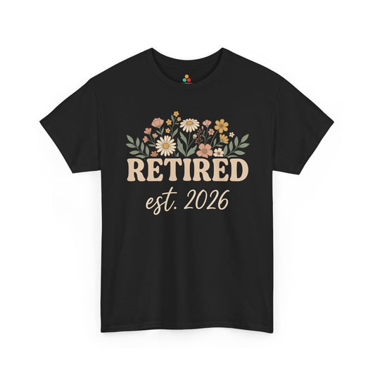 Retired Est 2026 Floral Unisex T-shirt Aesthetic Retirement Gift Shirt | TEEZOCA 