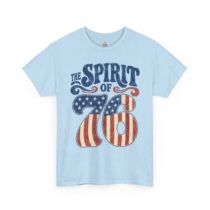 Retro patriotic shirt style TEEZOCA T-shirt with vintage American graphic tee lettering and bold Spirit of 1776 energy.
