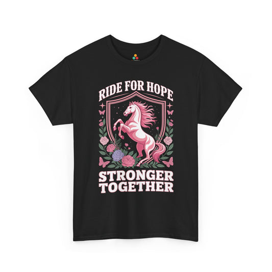 Ride for Hope Stronger Together Breast Cancer Awareness Unisex T-shirt | TEEZOCA 
