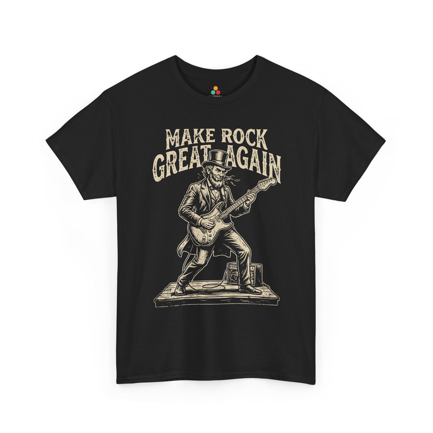 Make Rock Great Again Guitar Vintage Unisex T-shirt Abraham Lincoln | TEEZOCA 