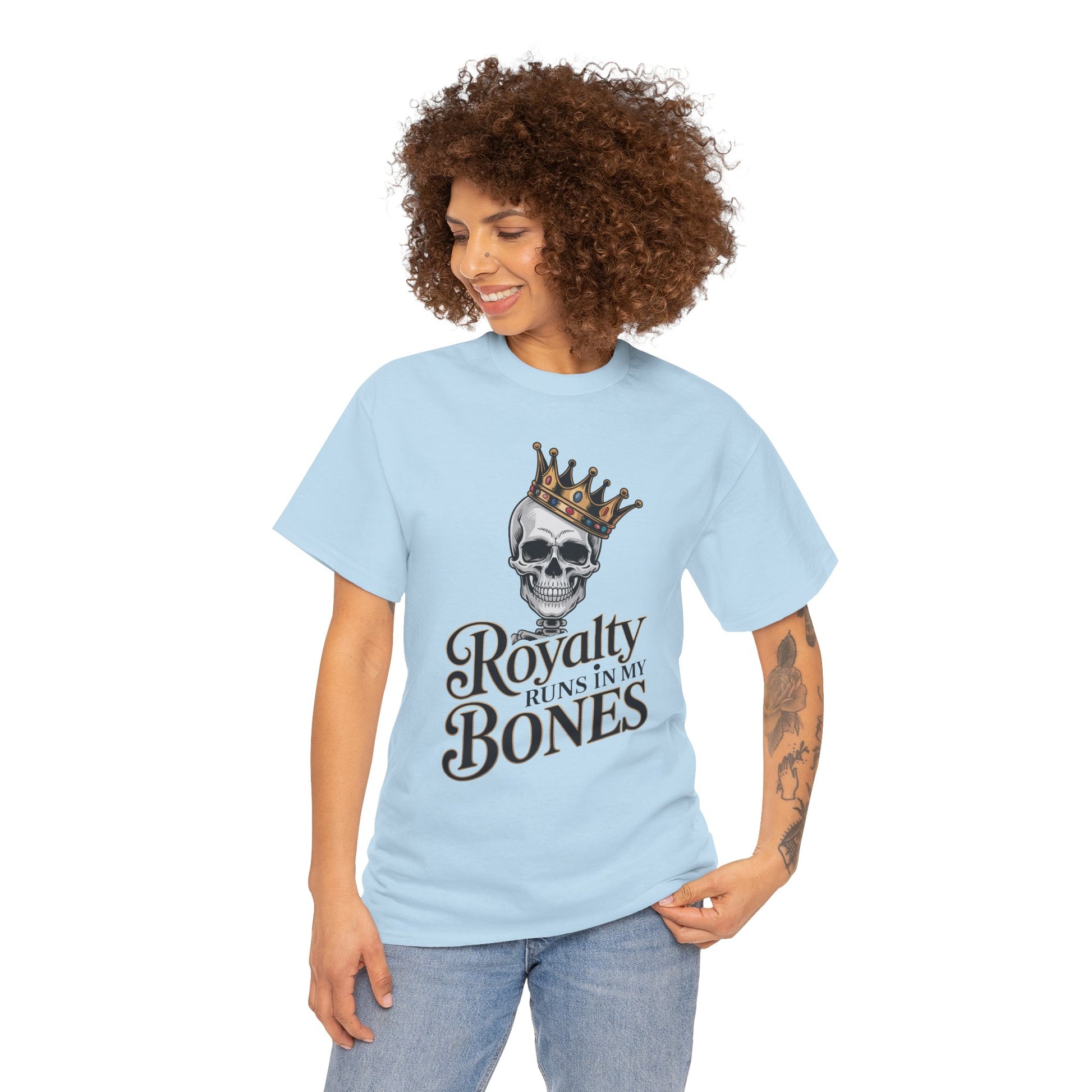 Royalty Runs in My Bones Skull Crown Graphic Unisex T-shirt | TEEZOCA 