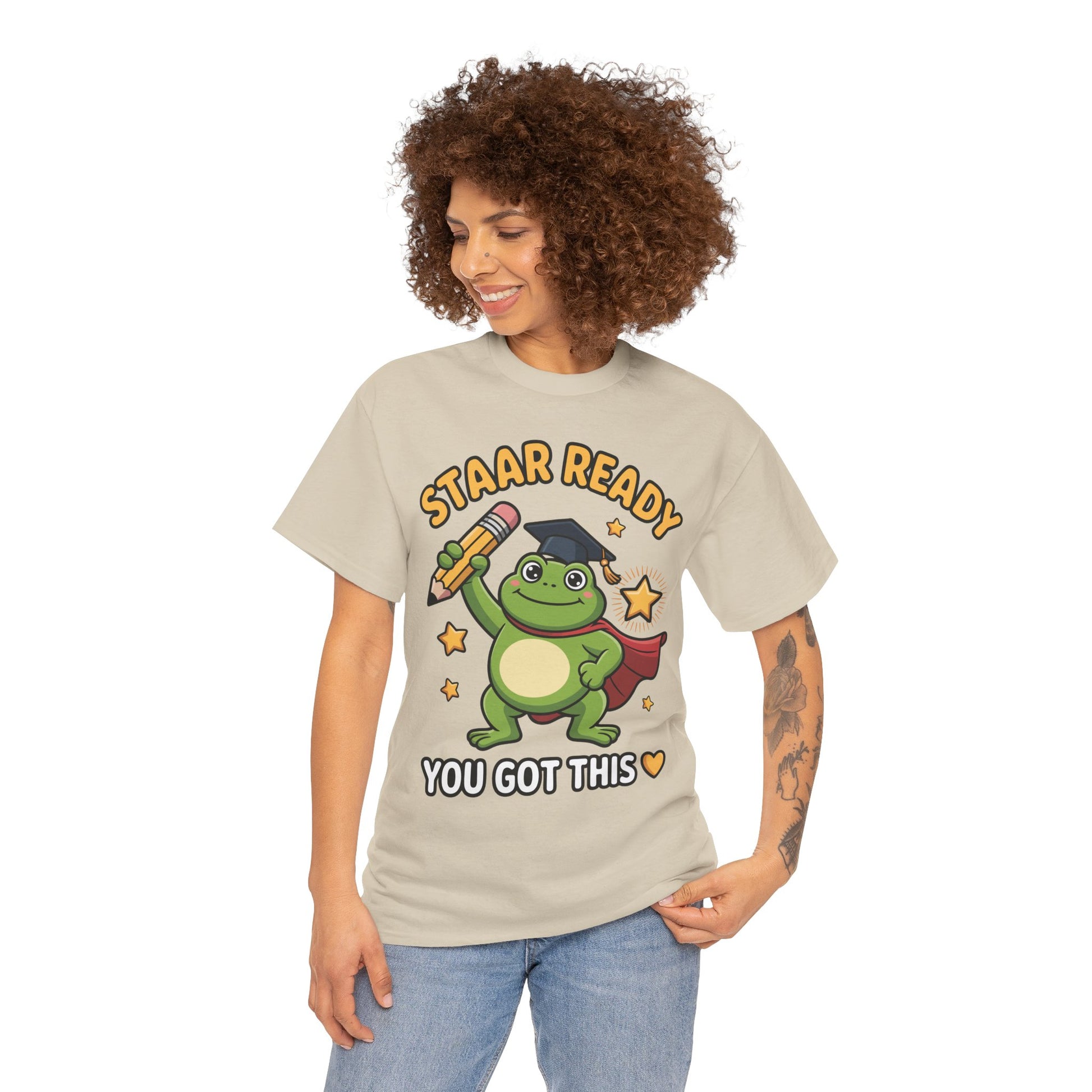 STAAR Test Shirt Cute Frog Ready Graphic Unisex T-shirt | TEEZOCA 