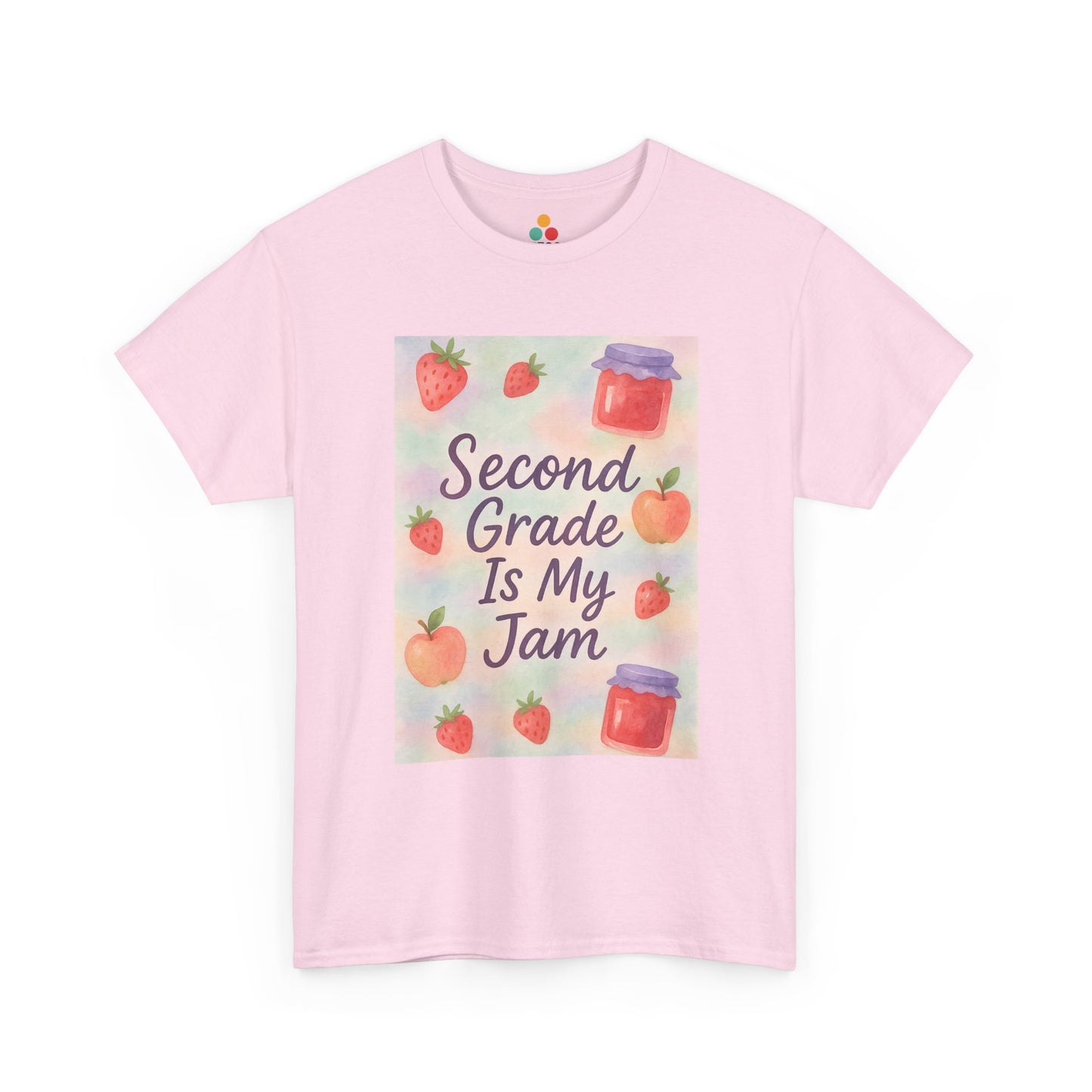 Second Grade Is My Jam Watercolor Light Pink TEEZOCA T-Shirt Cute Teacher Appreciation Gift for Women 