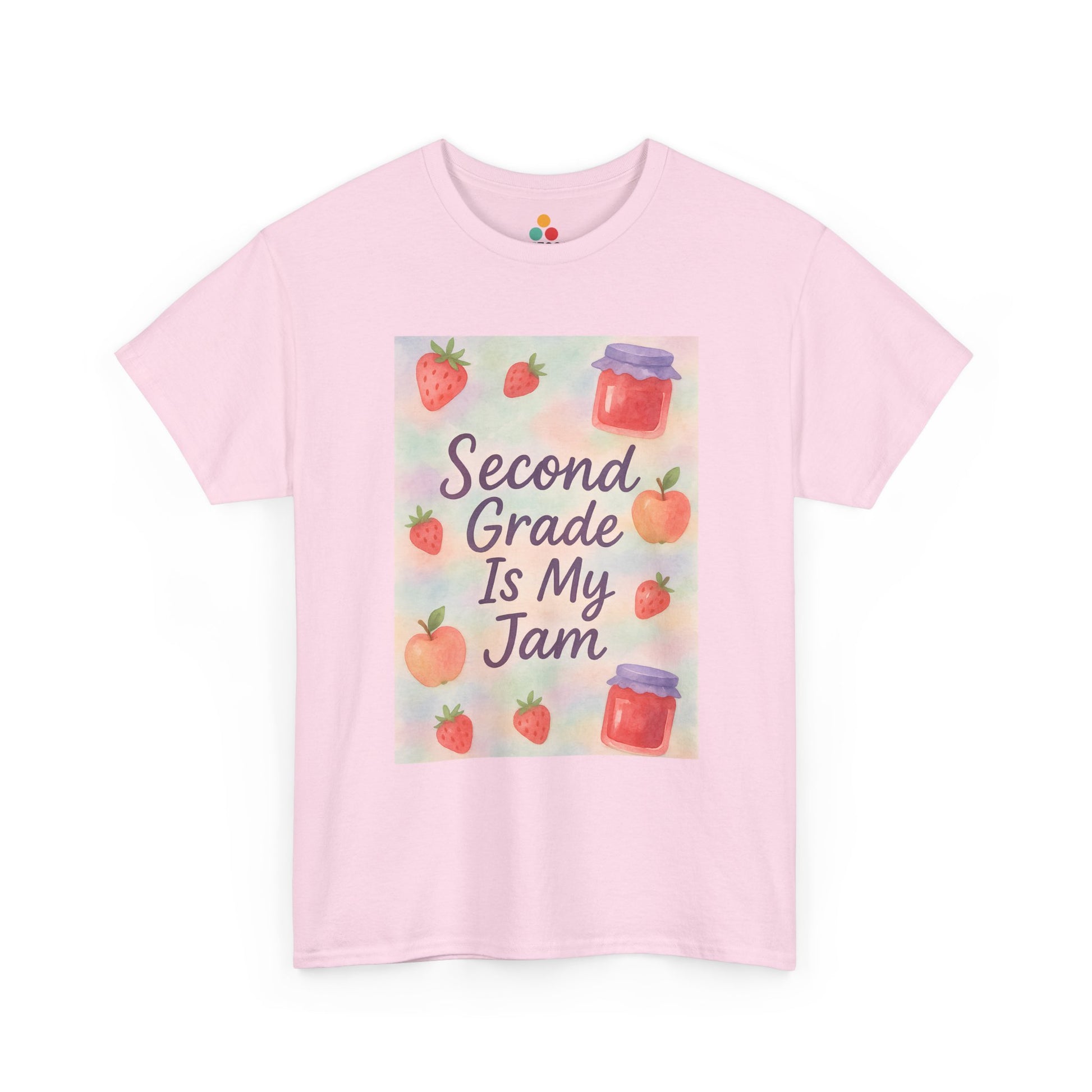 Second Grade Is My Jam Watercolor Light Pink TEEZOCA T-Shirt Cute Teacher Appreciation Gift for Women 