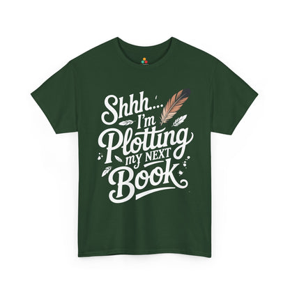Shhh I'm Plotting My Next Book Unisex T-shirt for Readers | TEEZOCA plotting my next book quote Unisex T-shirt for authors