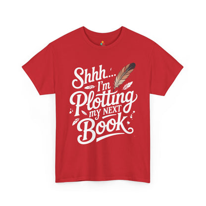 Shhh I'm Plotting My Next Book Unisex T-shirt for Readers | TEEZOCA writer humor typography Unisex T-shirt streetwear style