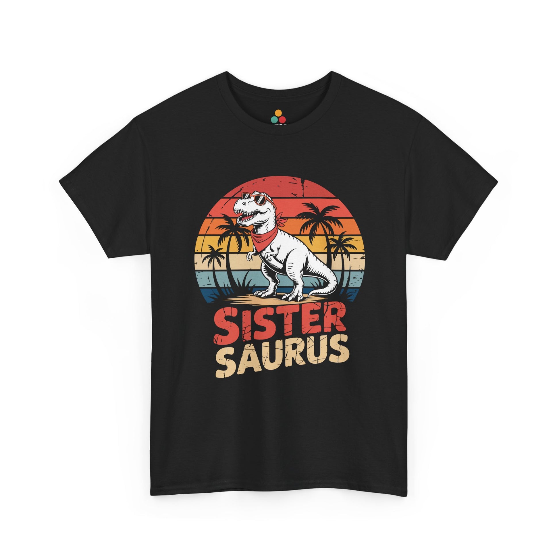 Sister Saurus Funny T-Shirt – Retro Dino Sister Tee | TEEZOCA 