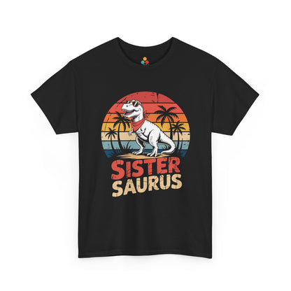Sister Saurus Funny T-Shirt – Retro Dino Sister Tee | TEEZOCA 