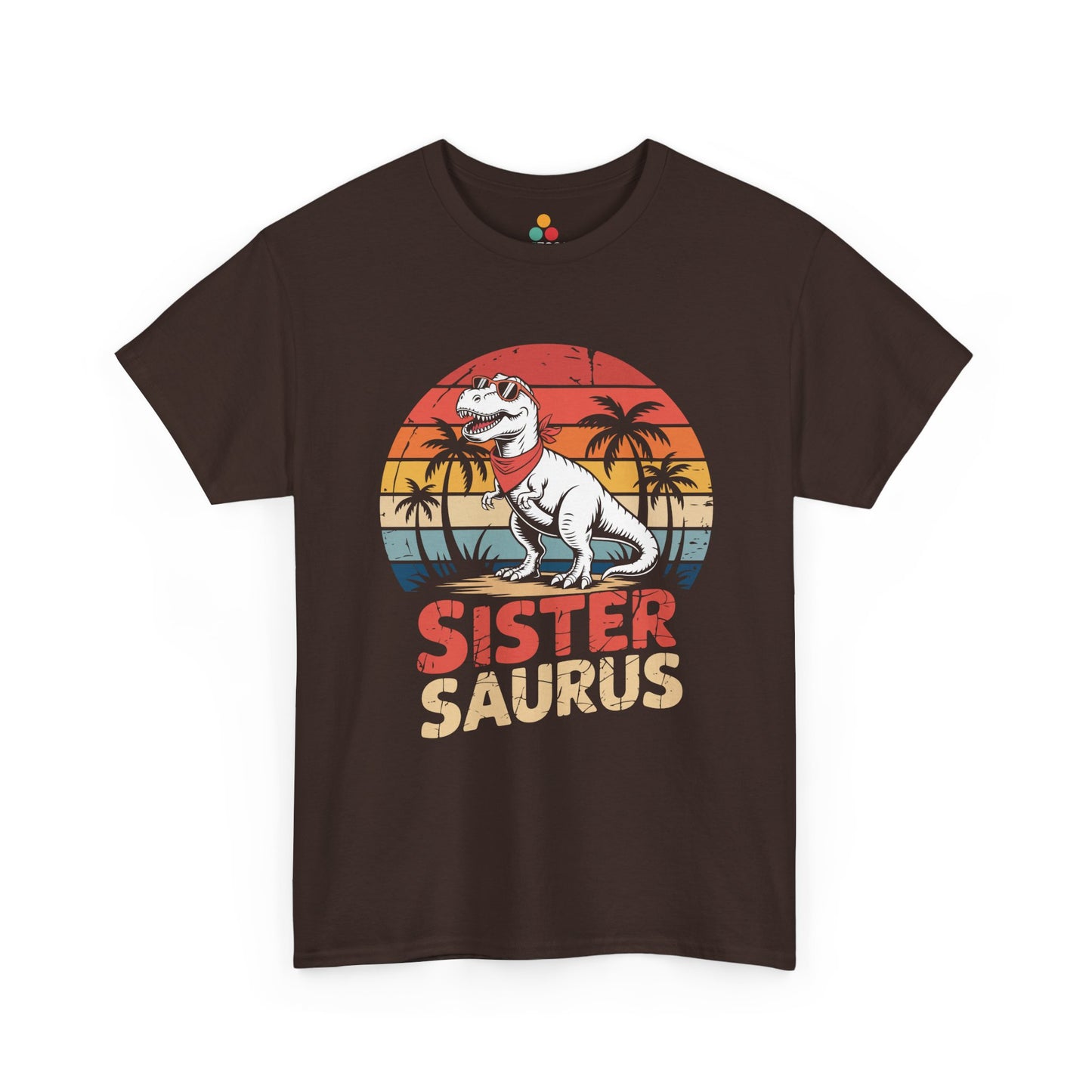 Sister Saurus Funny T-Shirt – Retro Dino Sister Tee | TEEZOCA 