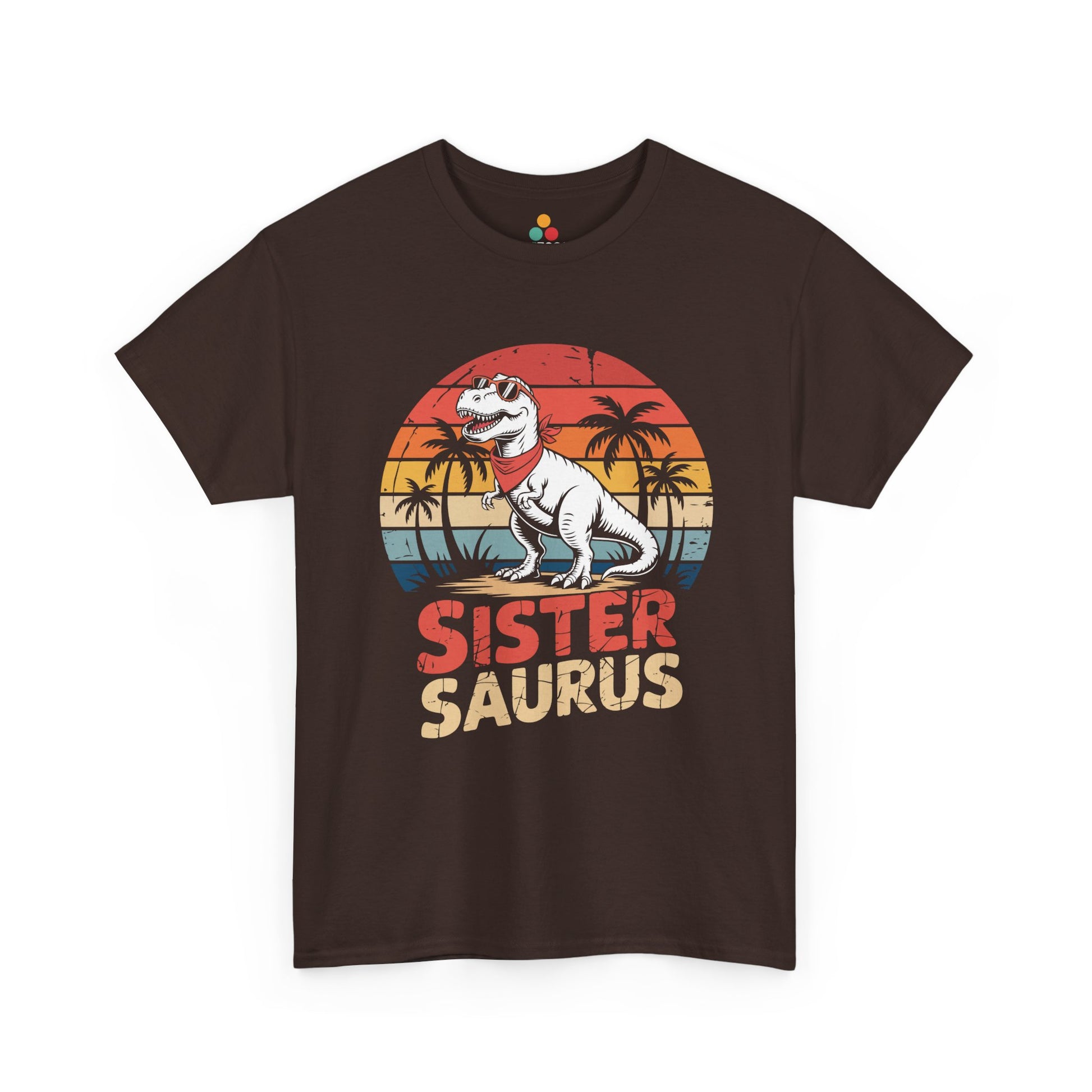 Sister Saurus Funny T-Shirt – Retro Dino Sister Tee | TEEZOCA 