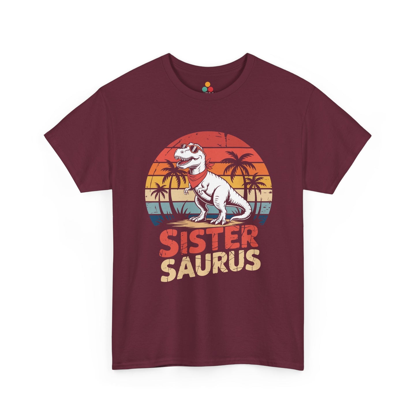 Sister Saurus Funny T-Shirt – Retro Dino Sister Tee | TEEZOCA 