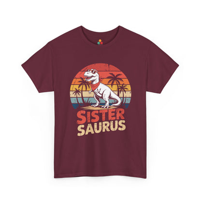 Sister Saurus Funny T-Shirt – Retro Dino Sister Tee | TEEZOCA 