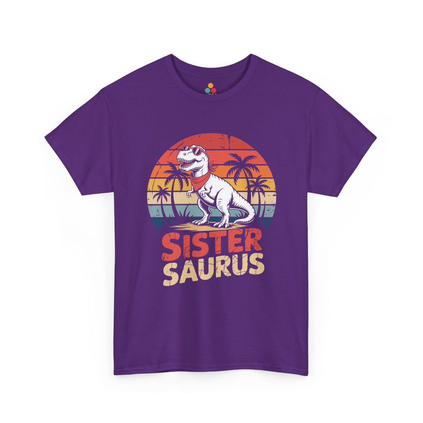Sister Saurus Funny T-Shirt – Retro Dino Sister Tee | TEEZOCA 