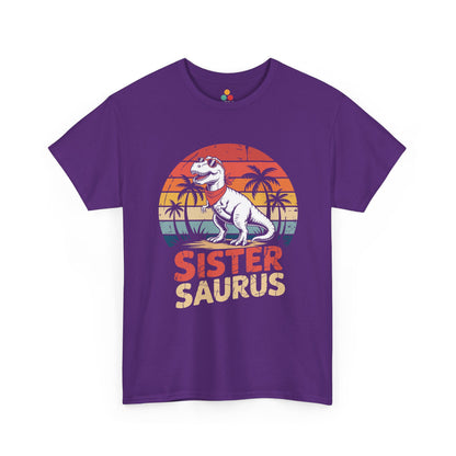 Sister Saurus Funny T-Shirt – Retro Dino Sister Tee | TEEZOCA 
