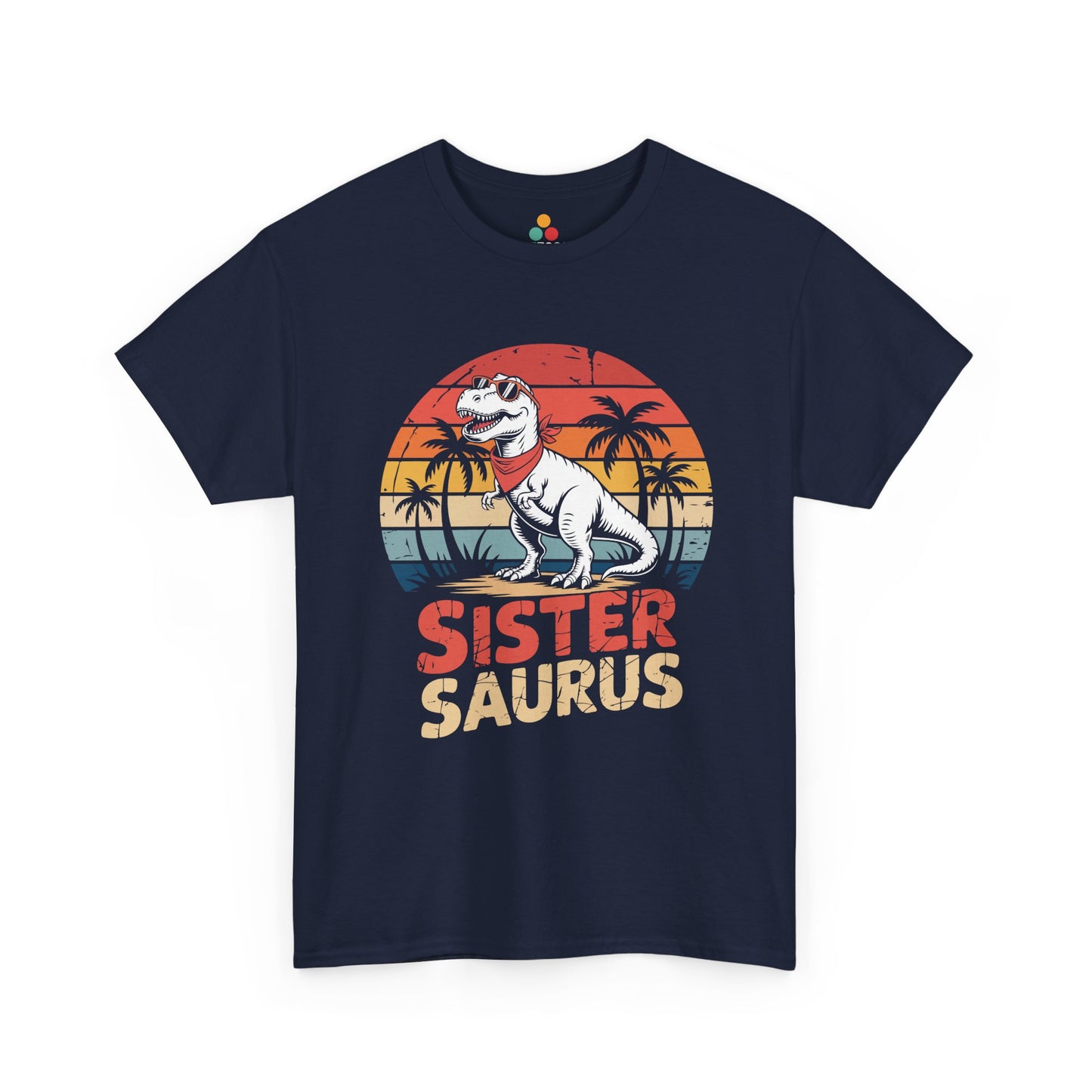 Sister Saurus Funny T-Shirt – Retro Dino Sister Tee | TEEZOCA 