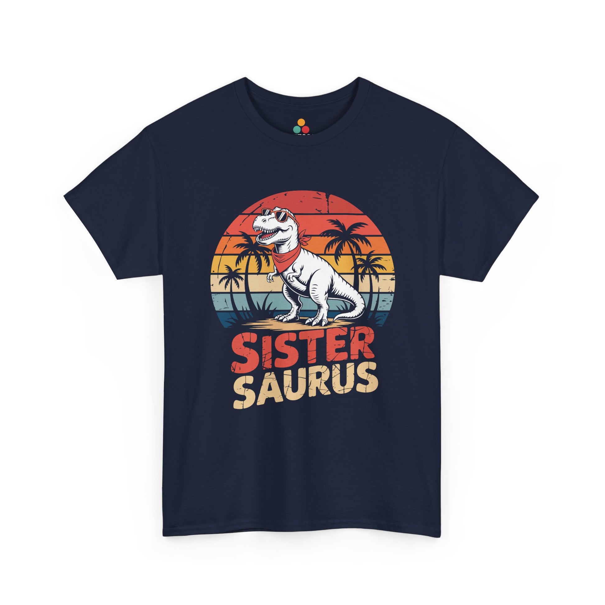 Sister Saurus Funny T-Shirt – Retro Dino Sister Tee | TEEZOCA 