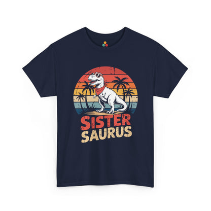 Sister Saurus Funny T-Shirt – Retro Dino Sister Tee | TEEZOCA 