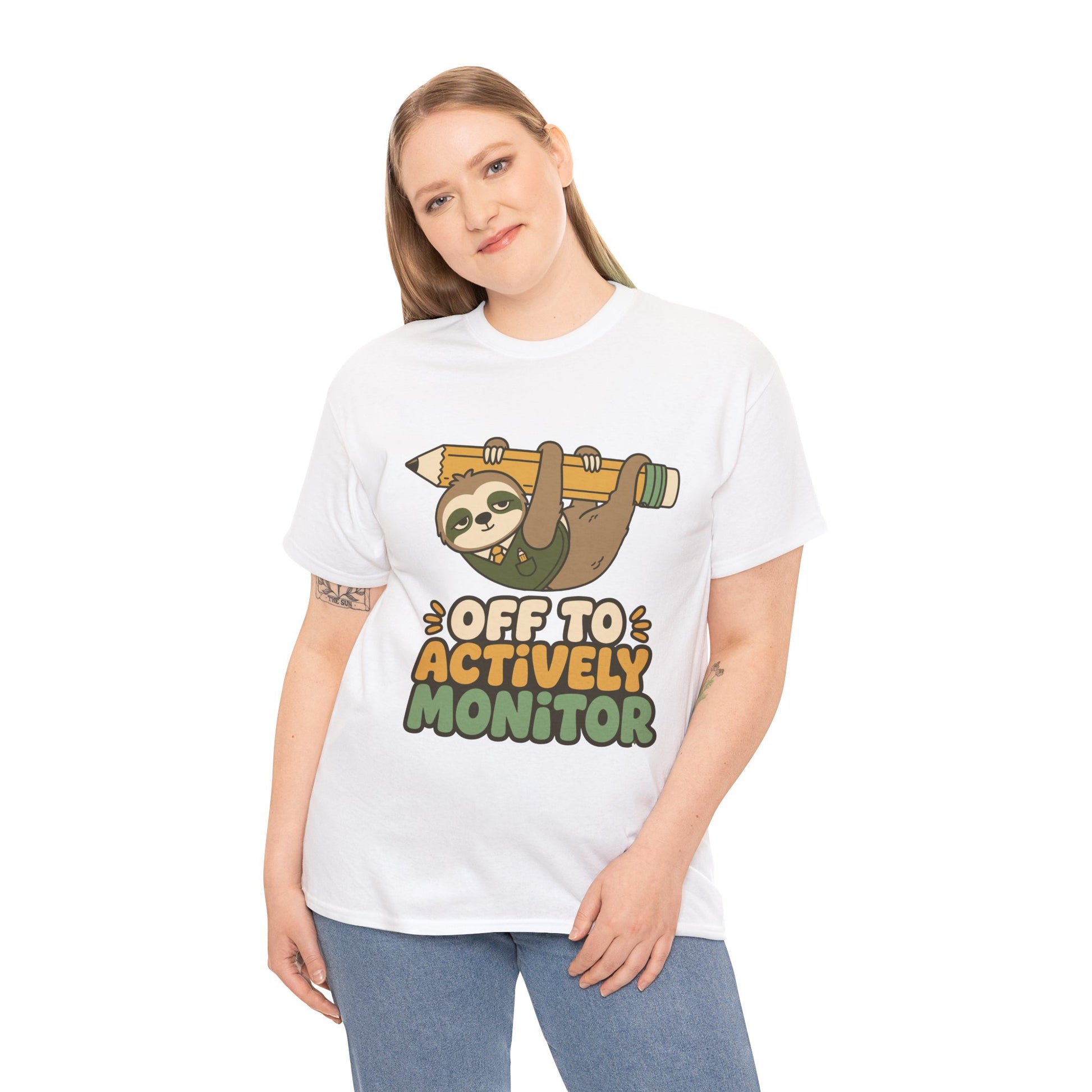 Sloth Shirt Funny Teacher Actively Monitor Unisex T-shirt TEEZOCA
