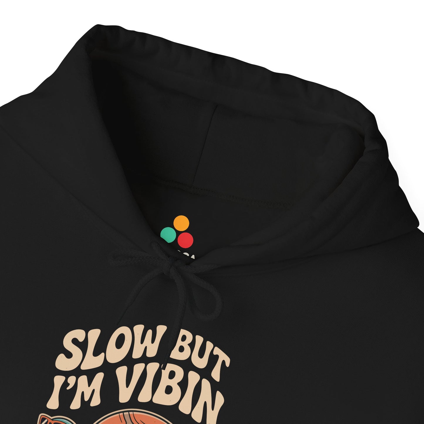 Slow But Vibin Turtle Graphic Unisex Heavy Blend Hoodie | TEEZOCA 