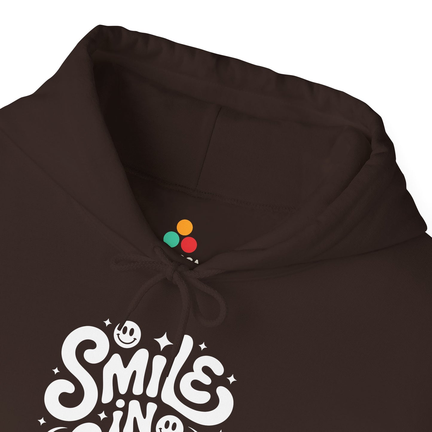 Smile In Life Positive Typography Unisex Heavy Blend Hoodie | TEEZOCA - TEEZOCA happy smile typography Unisex Heavy Blend Hoodie streetwear vibe