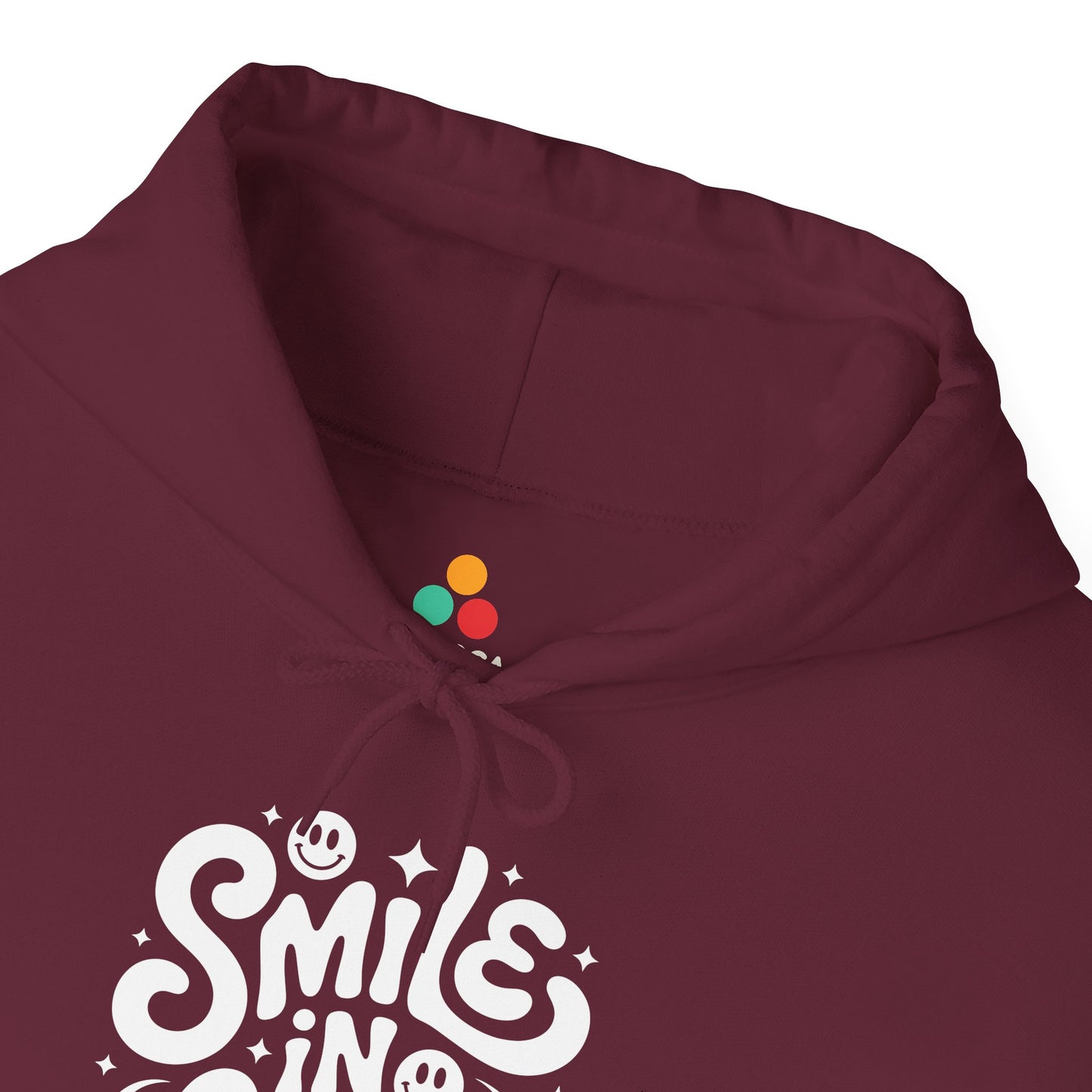 Smile In Life Positive Typography Unisex Heavy Blend Hoodie | TEEZOCA - TEEZOCA positive quote Unisex Heavy Blend Hoodie with playful lettering design