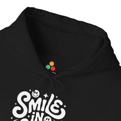 Smile In Life Positive Typography Unisex Heavy Blend Hoodie | TEEZOCA - TEEZOCA smile in life typography Unisex Heavy Blend Hoodie with positive message