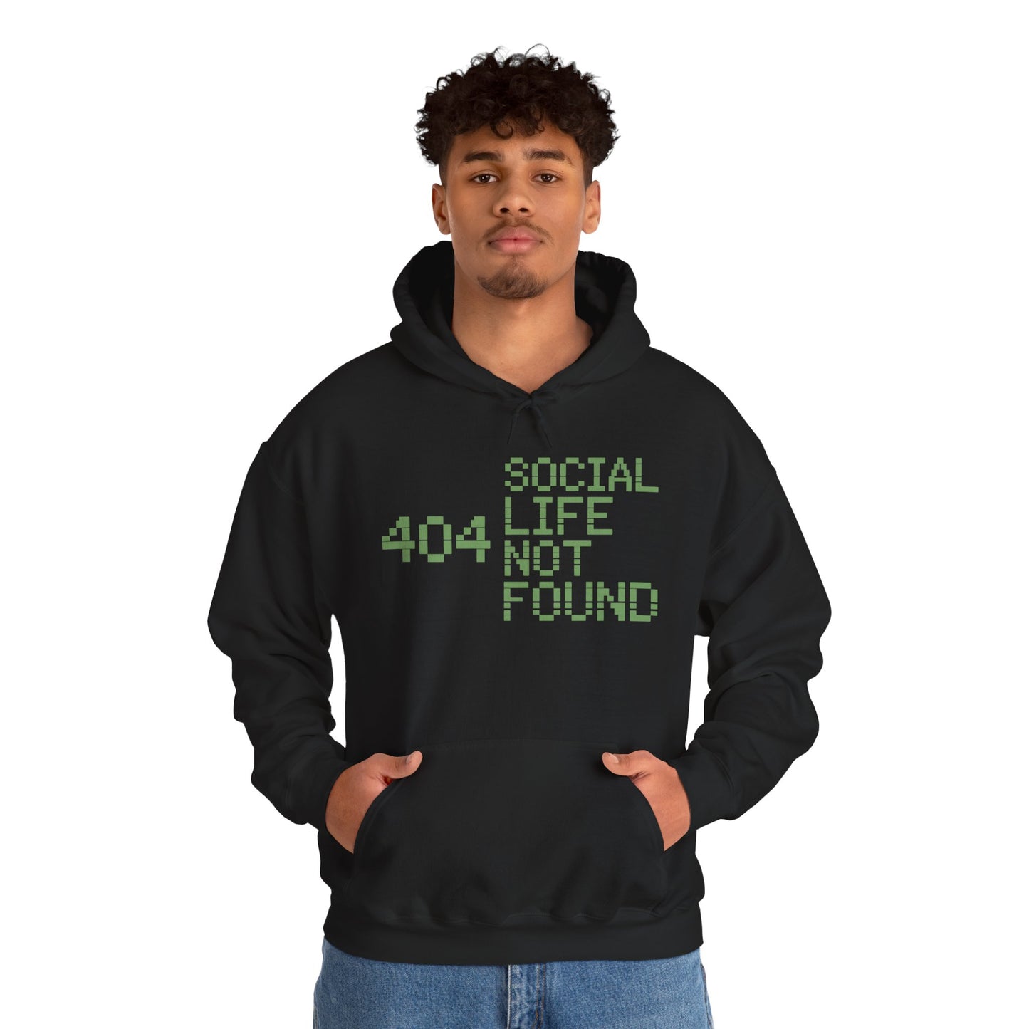 Social Life Not Found Unisex Heavy Blend Hoodie | TEEZOCA pixel style Social Life Not Found Unisex Heavy Blend Hoodie