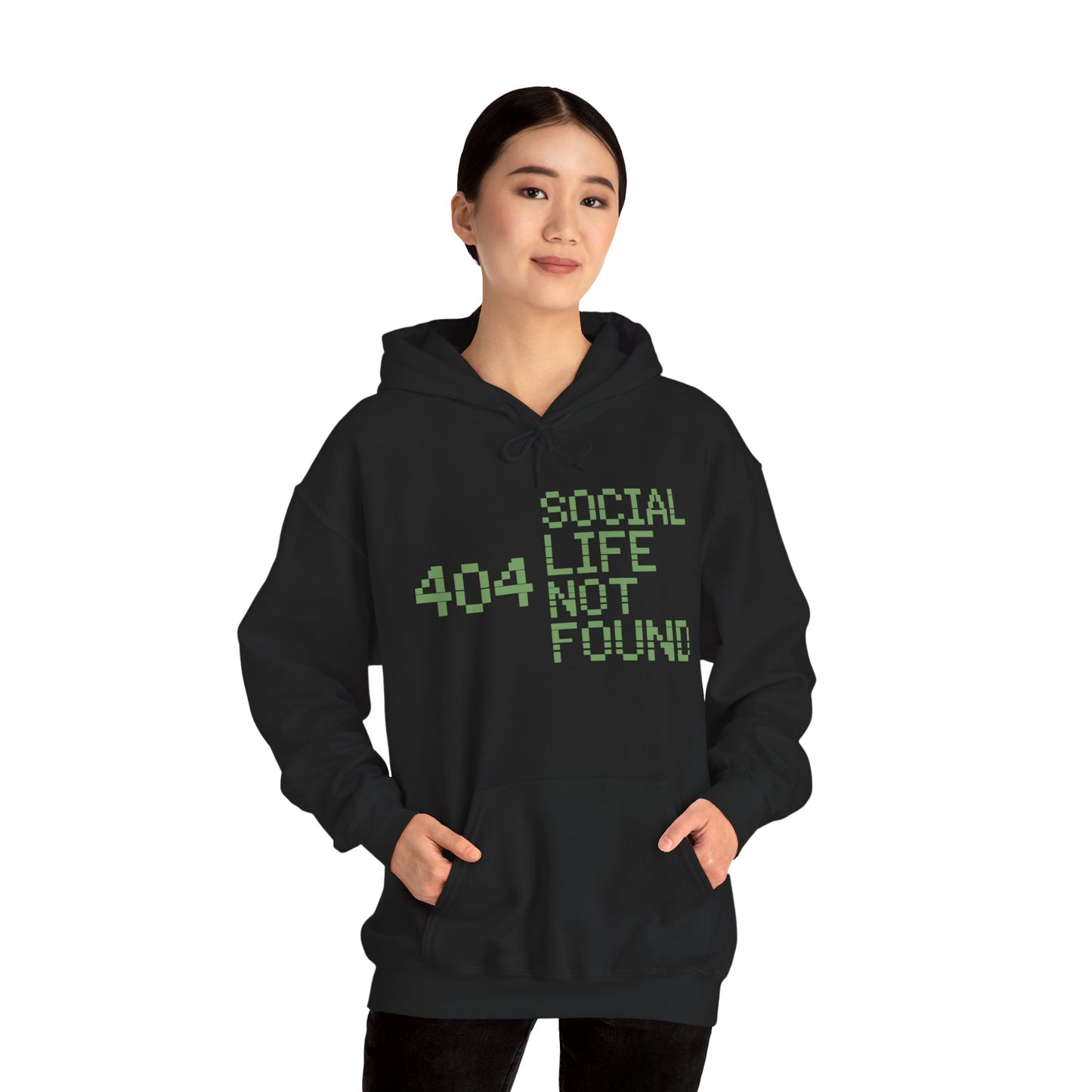 Social Life Not Found Unisex Heavy Blend Hoodie | TEEZOCA retro digital Social Life Not Found Unisex Heavy Blend Hoodie