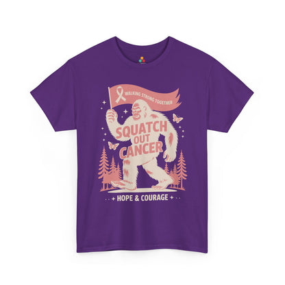 Squatch Out Cancer Hope & Courage Breast Cancer Awareness Unisex T-shirt | TEEZOCA 