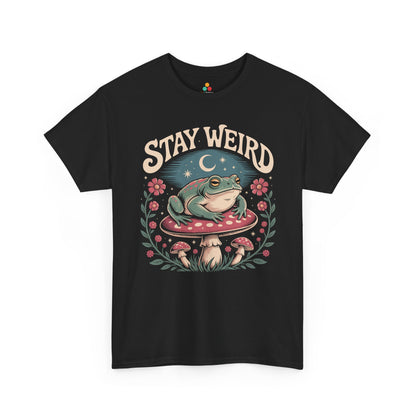 Stay Weird Frog  — Cute Retro Mushroom Graphic T-Shirt | TEEZOCA Stay Weird frog mushroom aesthetic Unisex T-shirt
