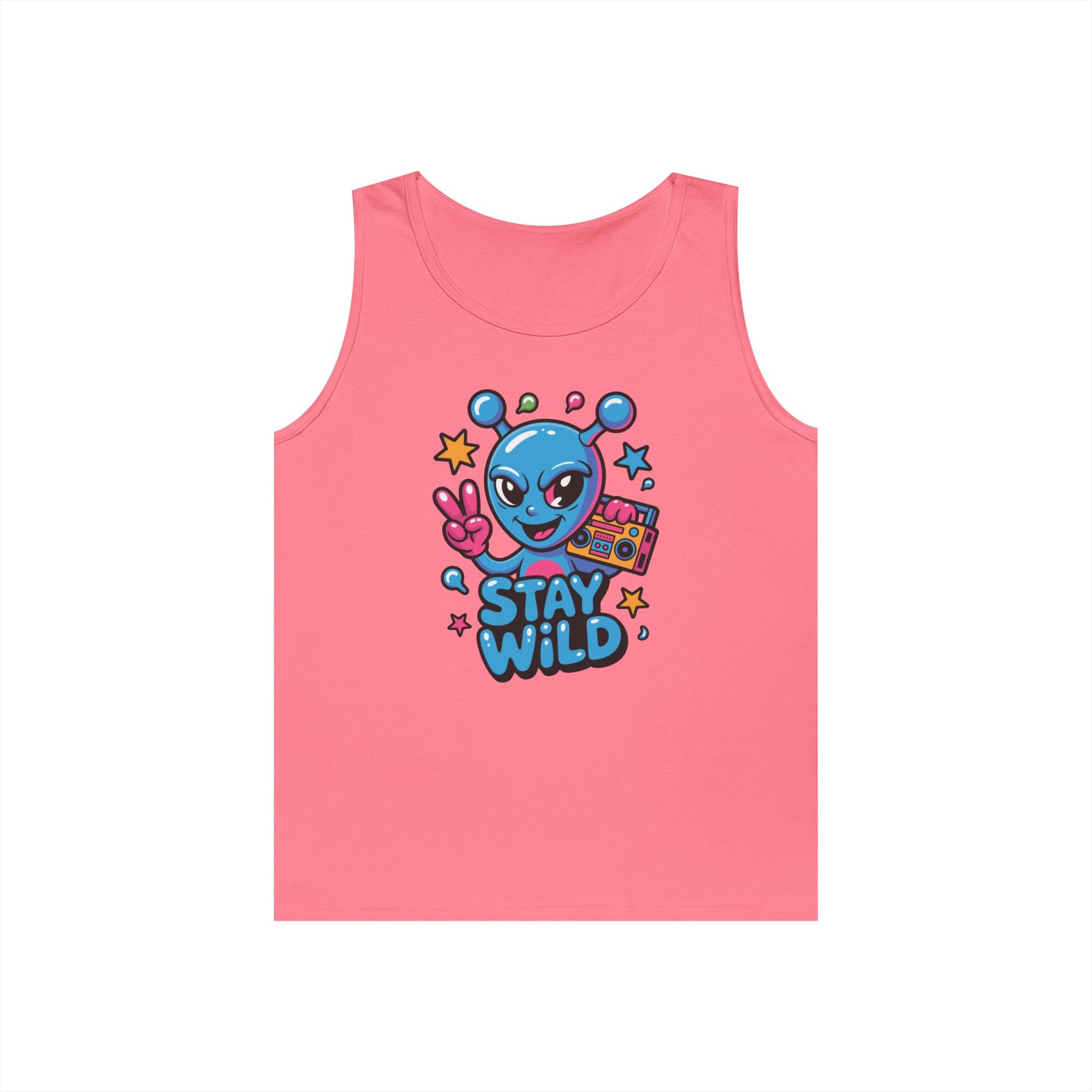 Stay Wild Alien Boombox Street Art Unisex Tank Top for Summer Vibes | TEEZOCA 