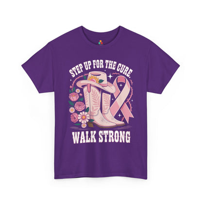 Step Up for the Cure Walk Strong Breast Cancer Awareness Unisex T-shirt | TEEZOCA 