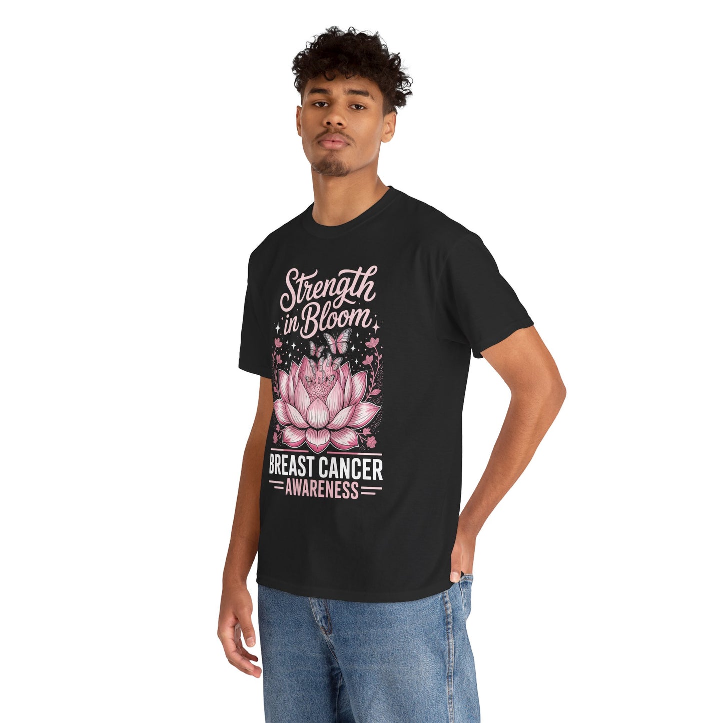 Strength in Bloom Breast Cancer Awareness Unisex T-shirt | TEEZOCA 