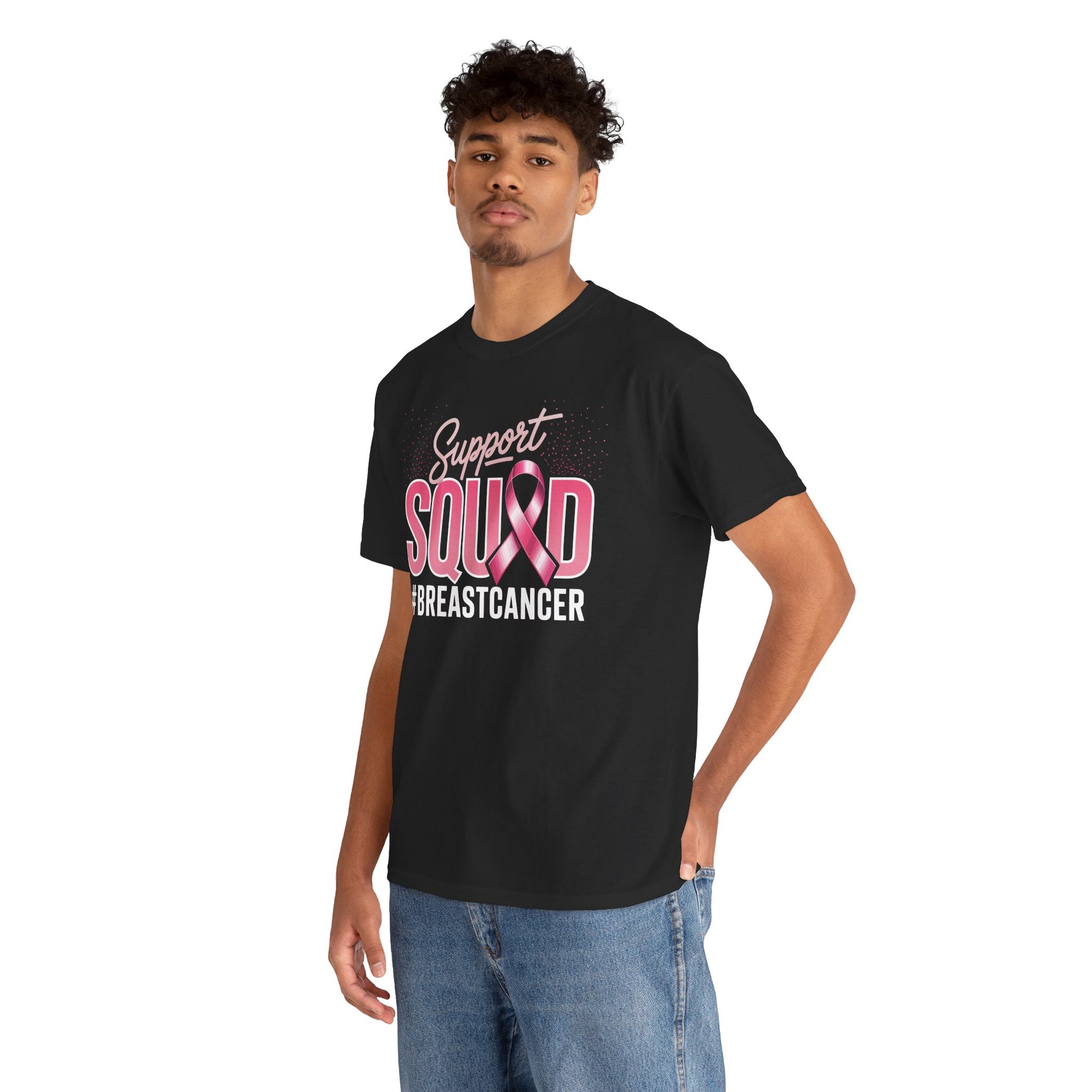 Support Squad Breast Cancer Awareness Pink Ribbon Unisex T-shirt | TEEZOCA 