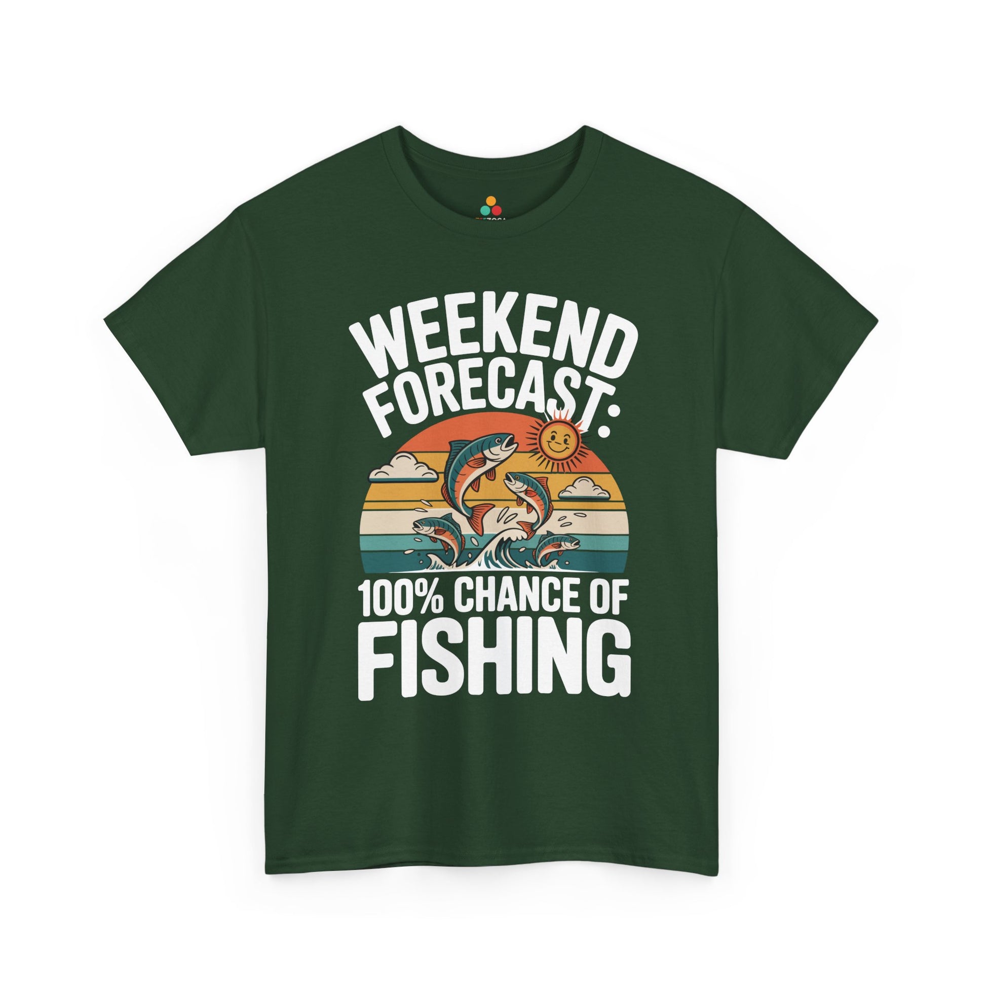 Weekend Forecast 100% Chance of Fishing Unisex T-shirt | TEEZOCA 
