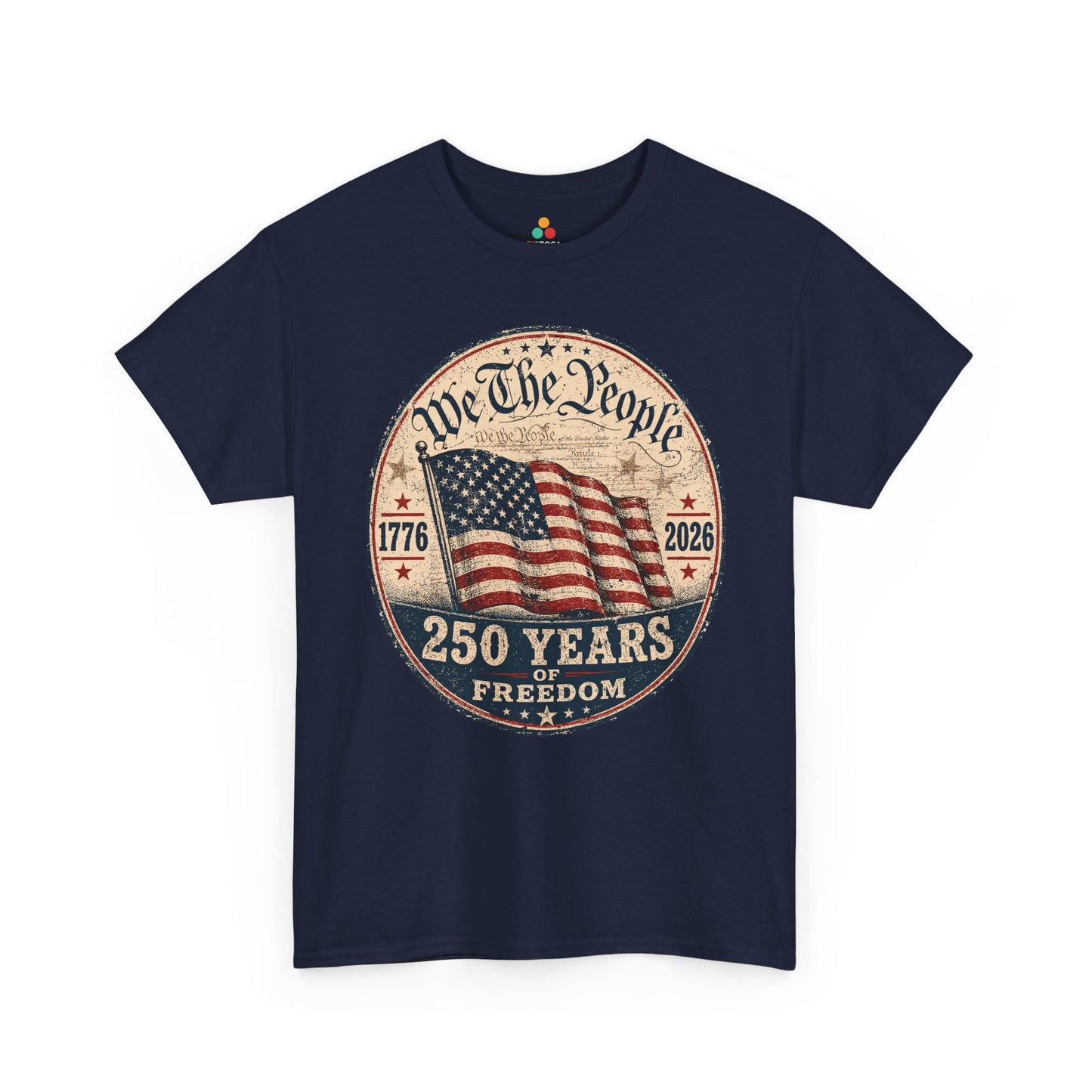 TEEZOCA 1776 2026 Shirt featuring a vintage American flag freedom shirt look for Independence Day celebrations.
