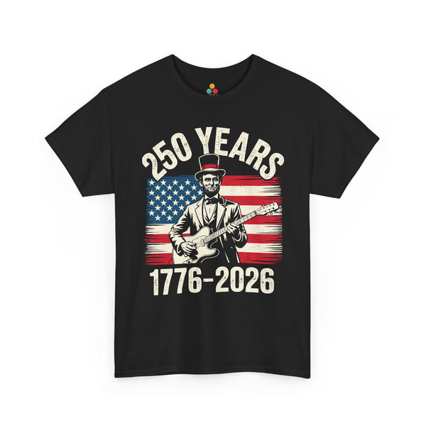 TEEZOCA 1776 2026 Shirt t-shirt showing Abraham Lincoln in front of the flag with bold historical lettering