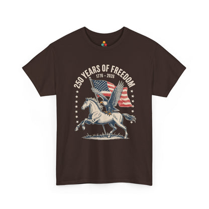 TEEZOCA 1776 2026 Shirt t-shirt showing a white horse, flying eagle, and 4th of July 2026 Shirt anniversary theme.
