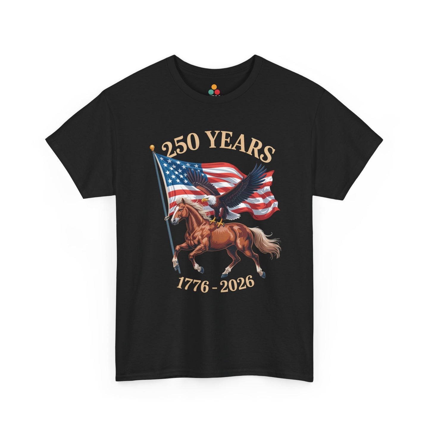 TEEZOCA 1776 2026 Shirt t-shirt with cowboy rider, eagle, American flag, and vintage Western artwork.
