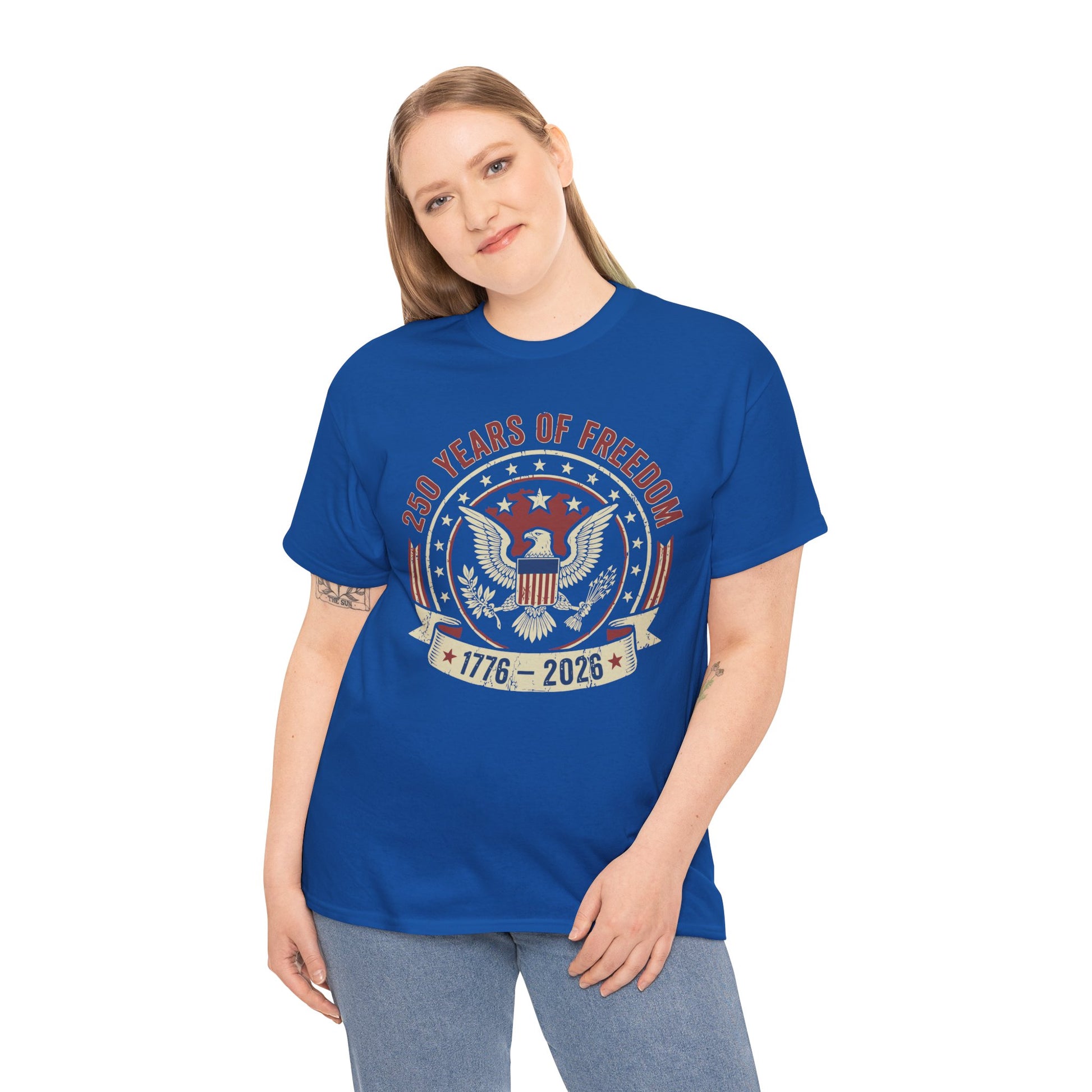 250 Years of Freedom 1776–2026 Vintage Eagle Unisex T-shirt Gift | TEEZOCA 
